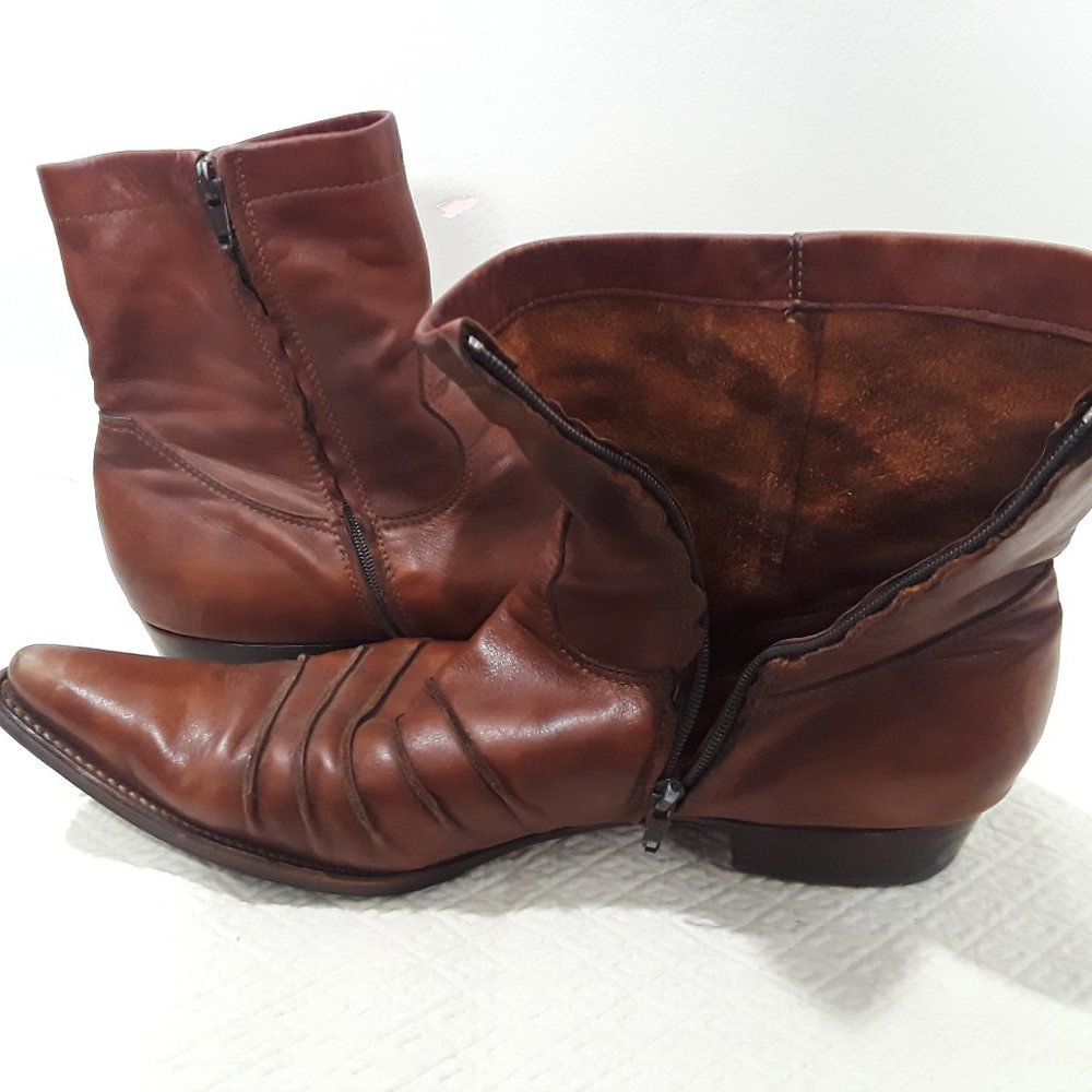 FROM Leather Zip Ankle Boot - Picture 4 of 11